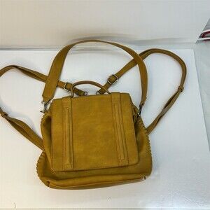Antik Kraft Convertible Backpack Crossbody Bag Mustard Yellow Medium Zip